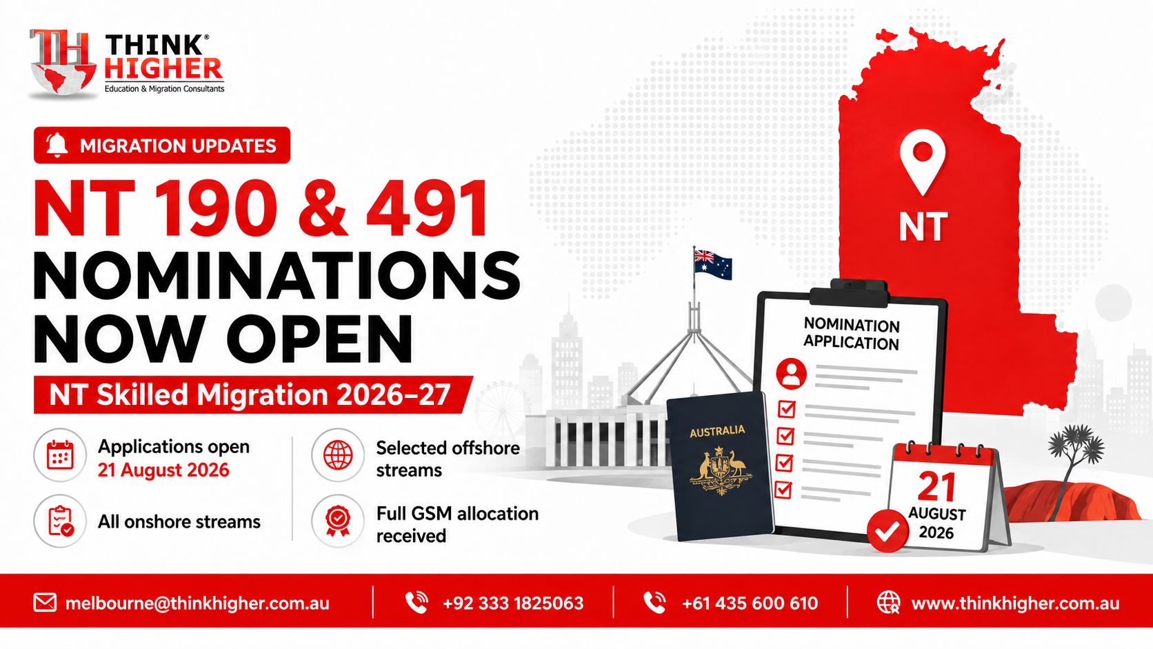 NT Skilled Migration 2026–27: 190 & 491 Nominations Open 21 August